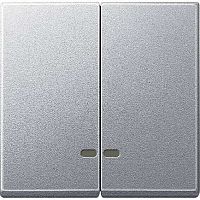 Лицевая панель Schneider Electric Merten System M для 2-кл. выключателя с подсветкой алюминий картинка